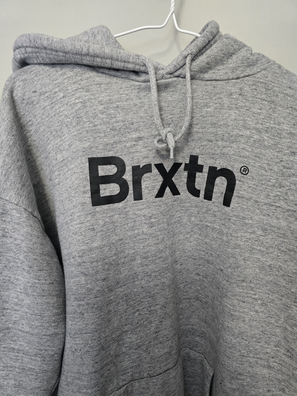 Brixton Gray Logo Pullover Hoodie Size Large - Picture 2 of 8